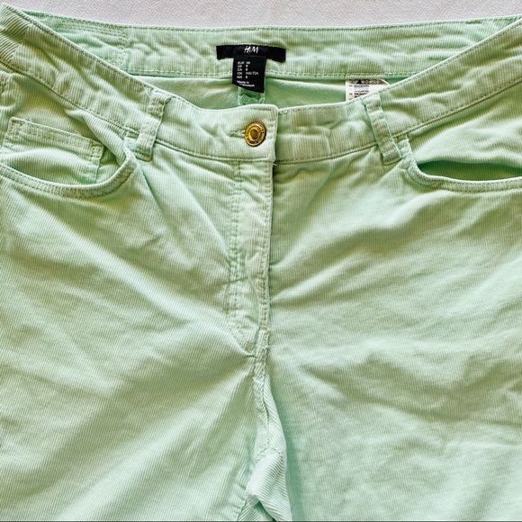 H&M Corduroy Mint Green Pants Size 8 - Picture 5 of 7